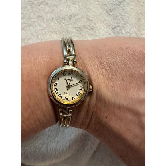 Vintage Rumours Quartz Women's Silver & Gold -Tone‎ Watch Roman Numerals - Picture 7 of 7